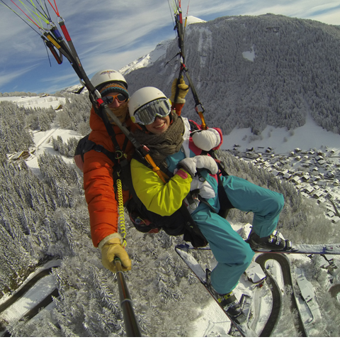 Selfie en vol tandem parapente